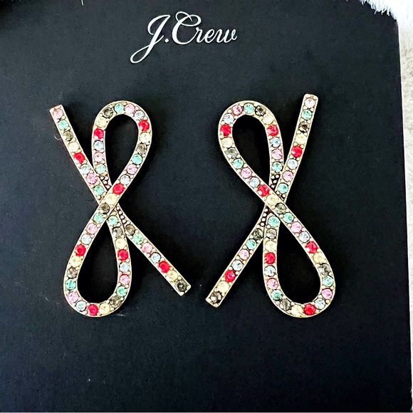 J. Crew Multicolor Sparkle Bow Earrins - Picture 4 of 5